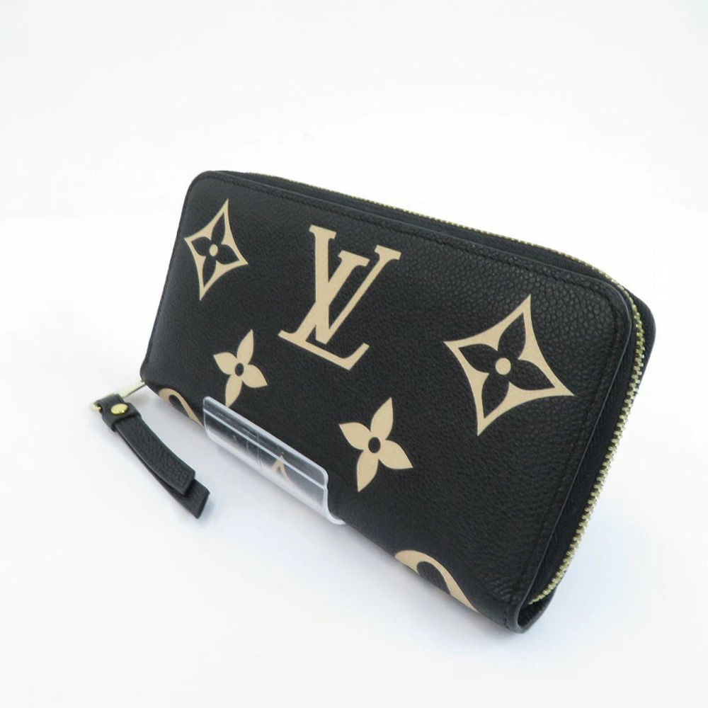 LOUIS VUITTON Zippy Wallet Bicolor Monogram Empreinte Long Black